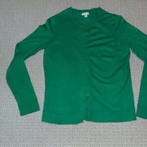 CHARTER CLUB RAYON/NYLON GREEN CARDIGAN SWEATER - PETITE LARGE